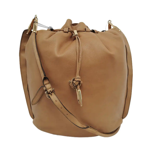 FERRAGAMO Brown Leather Single Shoulder Bag Crossbody Bag Golden hardware-(SKU)-941056767