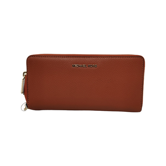 MICHAEL KORS Mercer Orange Cowhide Wallet Golden hardware-(SKU)-943455546