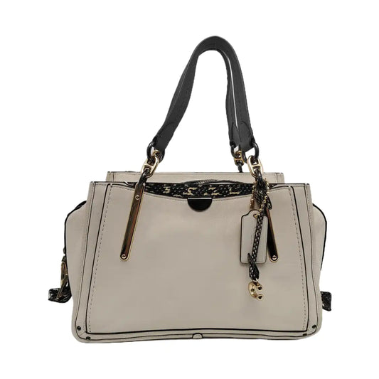 COACH DREAMER Beige Leather Single Shoulder Bag Handbag Crossbody Golden hardware Removable shoulder strap-(SKU)-940749659