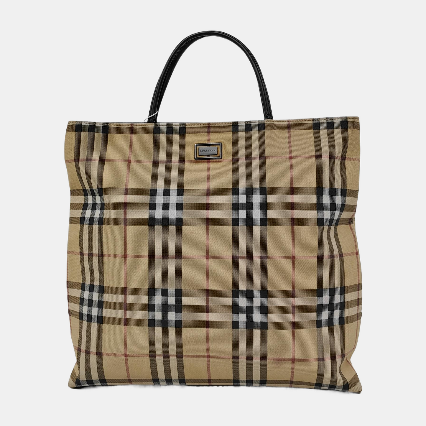 BURBERRY Canterbury Khaki Coated Canvas Handbag Ruthenium color hardware-(SKU)-944791843