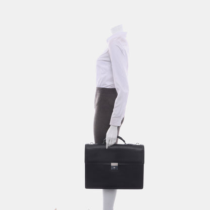 LANVIN Black cowhide tote bag Silver Hardware-(SKU)-13458704