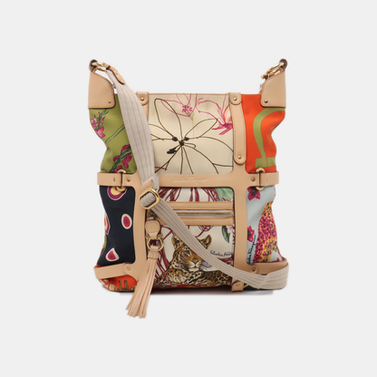 FERRAGAMO Multicolor Fabric Printed Shoulder Bag Golden hardware-(SKU)-940043574