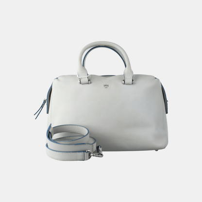 MCM ELLA Light Blue Leather Single Shoulder Bag Silver Hardware Removable shoulder strap-(SKU)-934712148