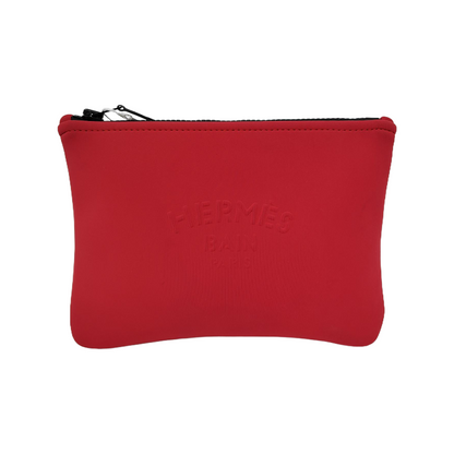 HERMÈS Neobain Small size Peony Red Fabric Embossed Handbag Black hardware-(SKU)-942554497