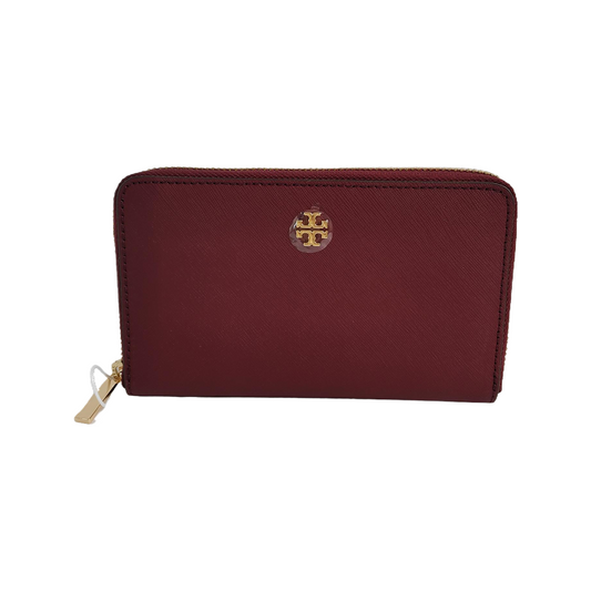 TORY BURCH York Burgundy leather wallet Golden hardware-(SKU)-941857732