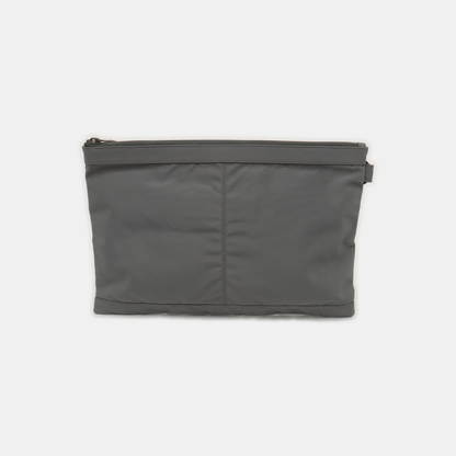 BALENCIAGA Classic City Gray Canvas Studs Clutch Silver Hardware-(SKU)-935826835