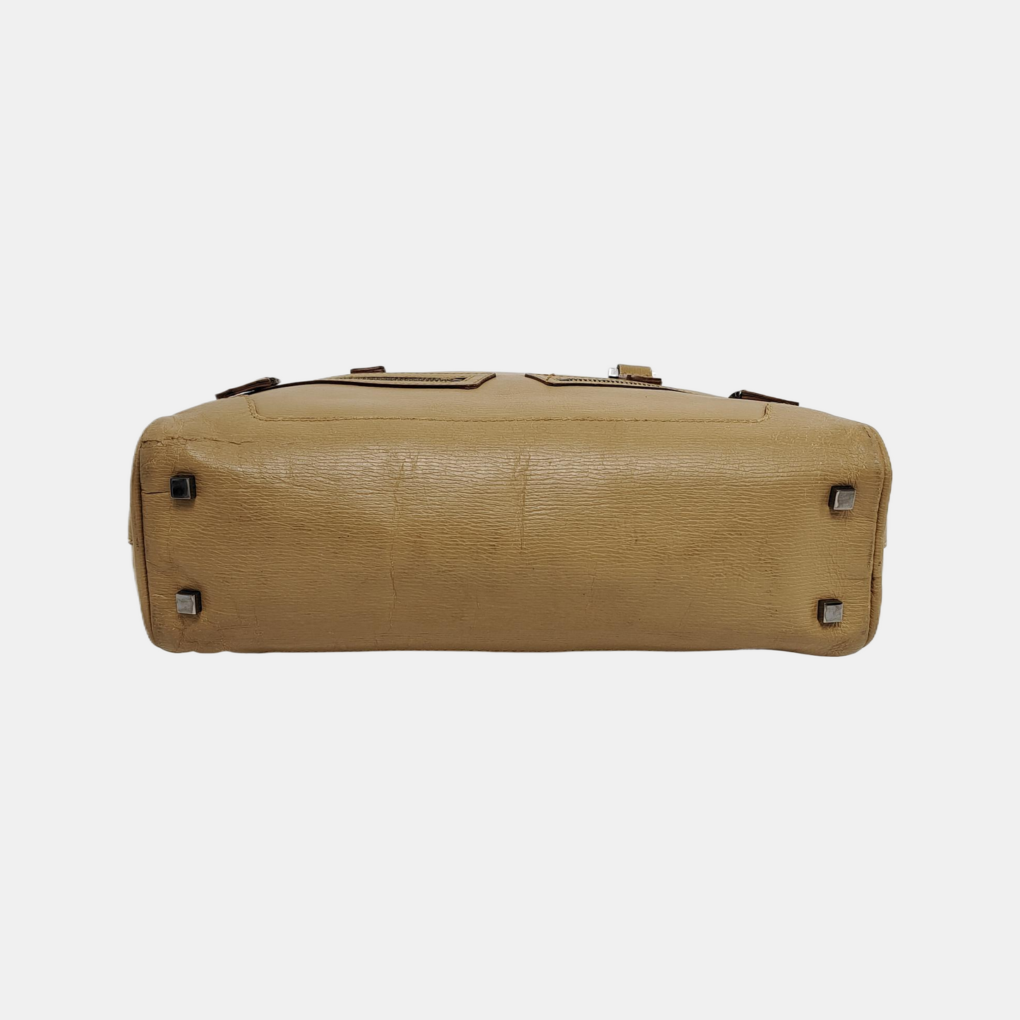 GUCCI Khaki Leather Tote Silver Hardware-(SKU)-945954036
