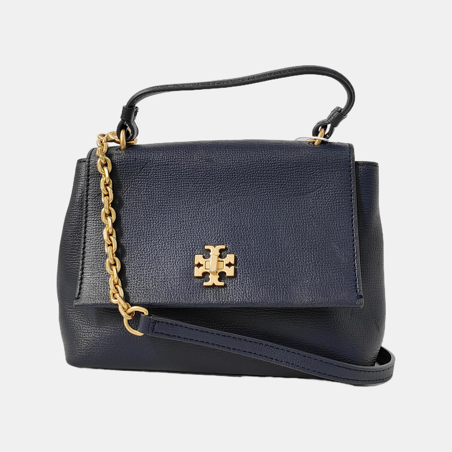 TORY BURCH Chelsea Dark Blue Cowhide Single Shoulder Bag Handbag Golden hardware Removable shoulder strap-(SKU)-942430091