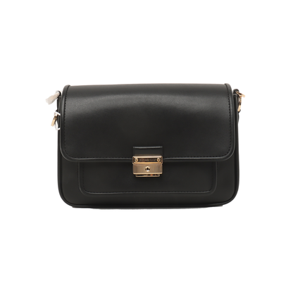 MICHAEL KORS Bradshaw Medium size Black Leather Crossbody Bag Single Shoulder Bag Golden hardware shoulder straps-(SKU)-938489544