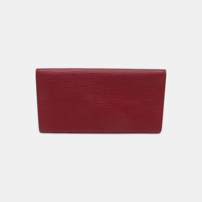 LOUIS VUITTON JOSÉPHINE 紫红色EPI牛皮水波纹钱包 Silver Hardware-(SKU)-935687162