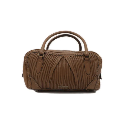BURBERRY Gladstone Dark Brown Cowhide Studs Tote Bag Golden hardware-(SKU)-931456343
