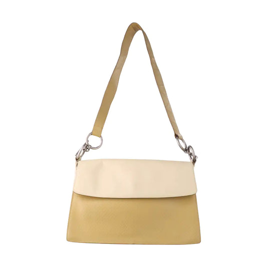 BOTTEGA VENETA Yellow Cowhide Embossed Single Shoulder Bag Silver Hardware Vintage model Removable shoulder strap-(SKU)-930402903