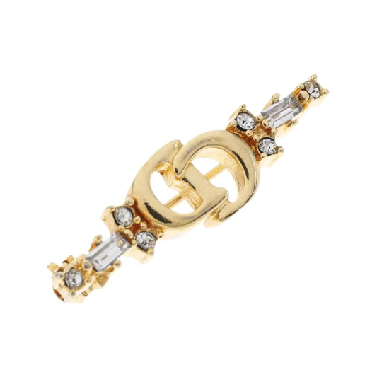 DIOR Petit CD金色合金,人造钻石镶嵌胸针-(SKU)-942848314