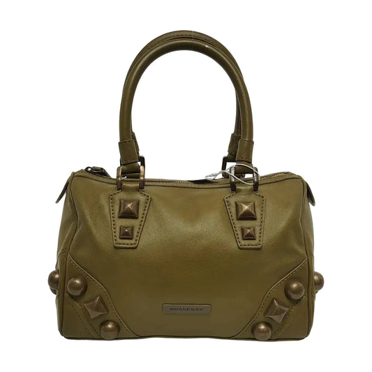 BURBERRY Green Cowhide Studs Handbag Golden hardware-(SKU)-944901889