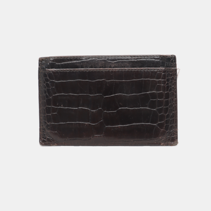 MONTBLANC Black Leather Textured Card Case Silver Hardware-(SKU)-938883863