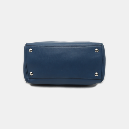 COACH BENNETT Large size Blue cowhide crossbody, handbag, shoulder bag Silver Hardware Removable shoulder strap-(SKU)-935672558