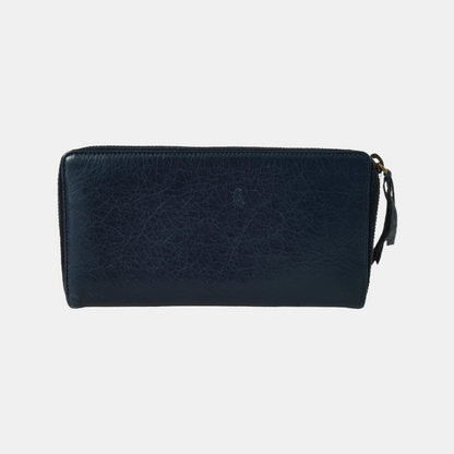 BALENCIAGA Classic City Dark blue cowhide studded biker bag wallet Golden hardware-(SKU)-942566519