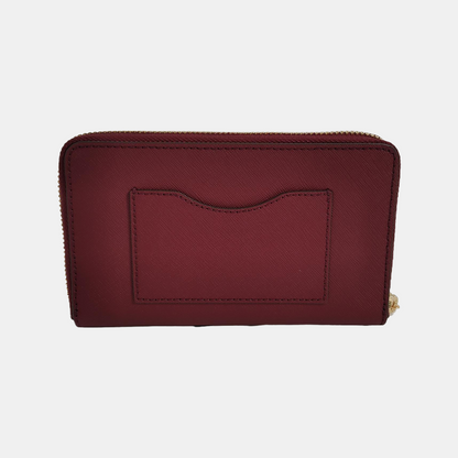 TORY BURCH York Burgundy leather wallet Golden hardware-(SKU)-941857732