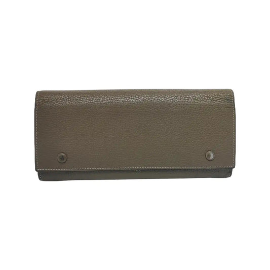 CELINE Gray Cowhide Wallet Silver Hardware-(SKU)-943087470