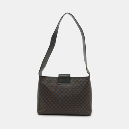 CELINE Tote bag Dark brown coated canvas Arc de Triomphe shoulder bag/handbag Golden hardware-(SKU)-935906004