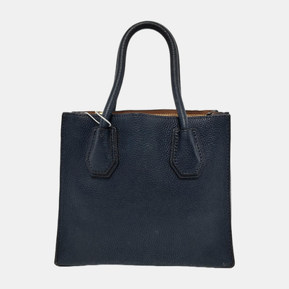 MICHAEL KORS Mercer Medium size Dark Blue Cowhide Embossed Single Shoulder Bag Handbag Crossbody Bag Golden hardware Removable shoulder strap-(SKU)-940019872