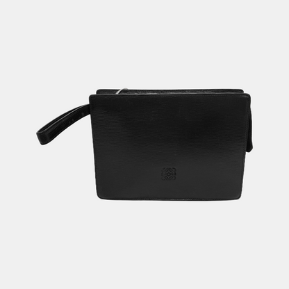LOEWE Black Cowhide Clutch Golden hardware-(SKU)-943656028