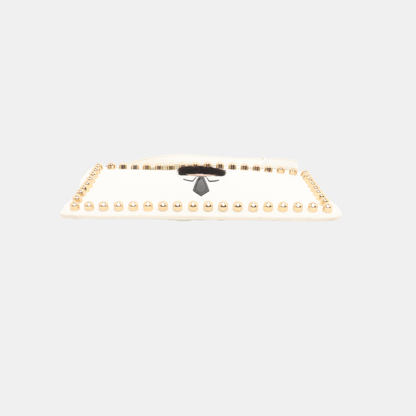 FENDI Karlito Beige Leather Studs Patchwork Handbag Handbag Golden hardware-(SKU)-935083618