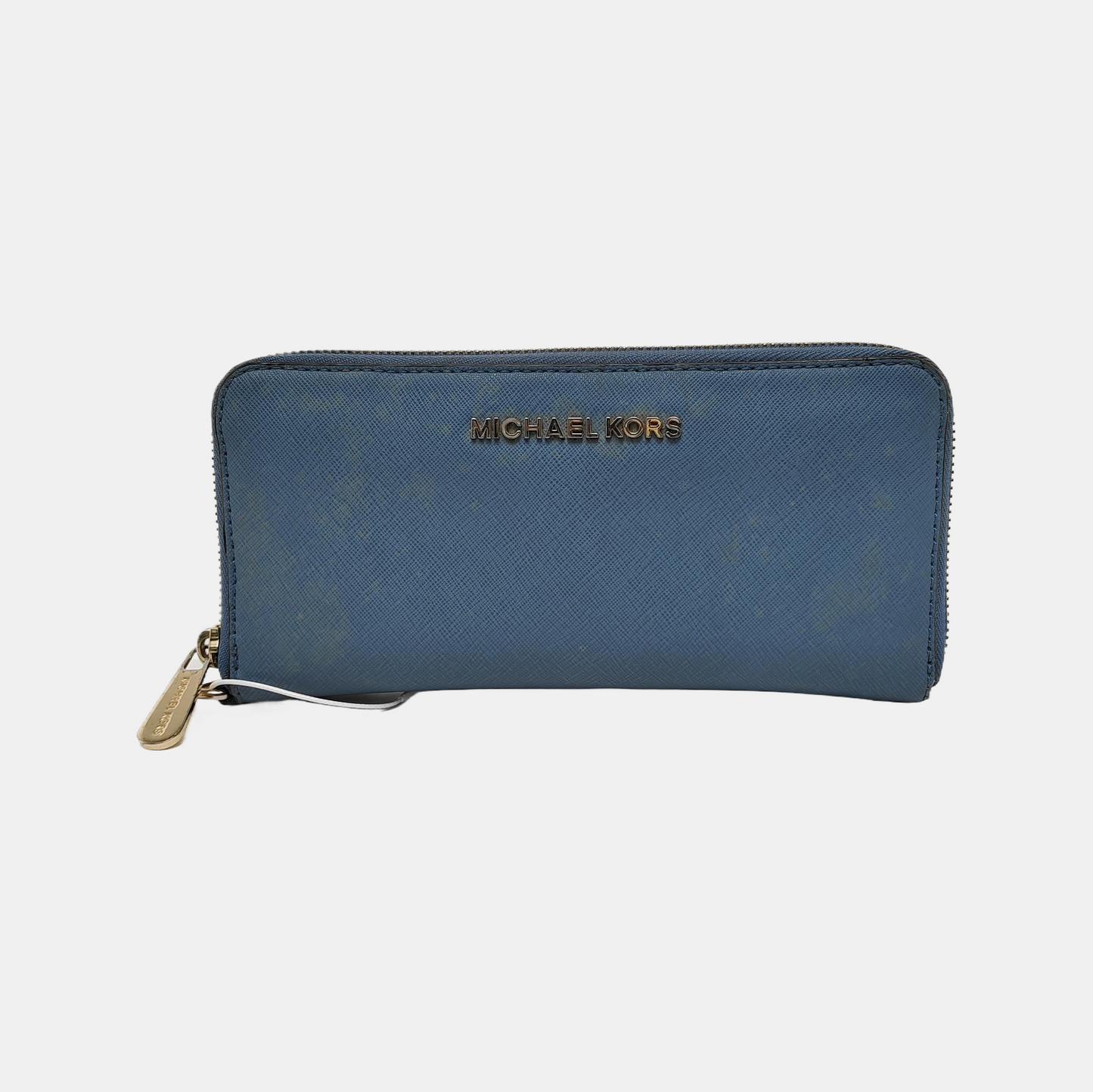 MICHAEL KORS Jet Set TravelDark blue leather textured wallet-(SKU)-940976850