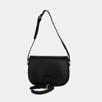 CELINE Black Leather Patchwork Single Shoulder Bag Golden hardware-(SKU)-941503752