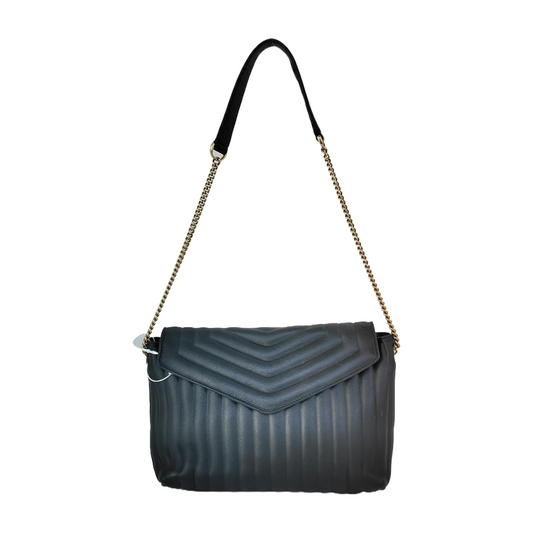 FERRAGAMO Black Leather Quilted Single Shoulder Bag Golden hardware-(SKU)-941505709