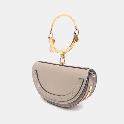 Chloé Nile Gray cowhide crossbody shoulder bag handbag Golden hardware Removable shoulder strap-(SKU)-928919130