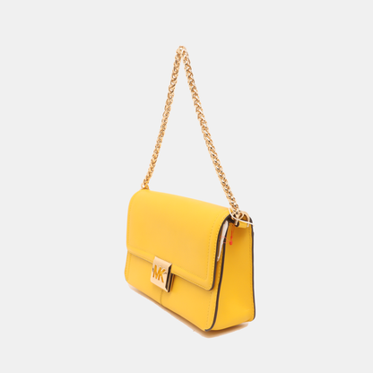MICHAEL KORS Yellow Leather Shoulder Bag Tote Golden hardware shoulder straps-(SKU)-14044743