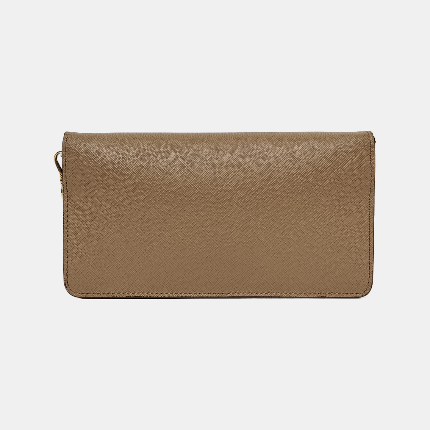 PRADA Khaki Calfskin Crossgrain Crossbody Bag Single Shoulder Bag Golden hardware Removable shoulder strap-(SKU)-941086582