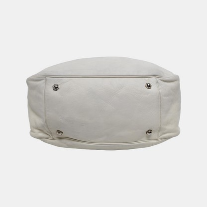 YSL ROADY White Leather Handbag Silver Hardware Sub-bag-(SKU)-942584962