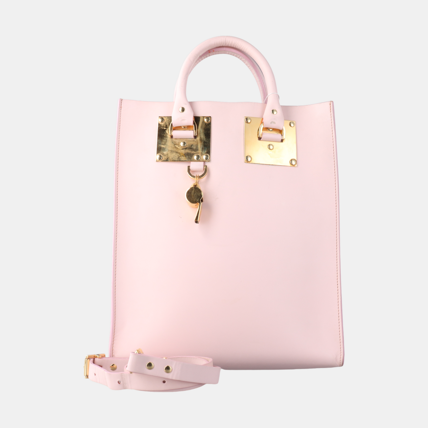 SOPHIE HULME Tote bag Pink Cowhide Single Shoulder Bag Tote Golden hardware Removable shoulder strap-(SKU)-11189171