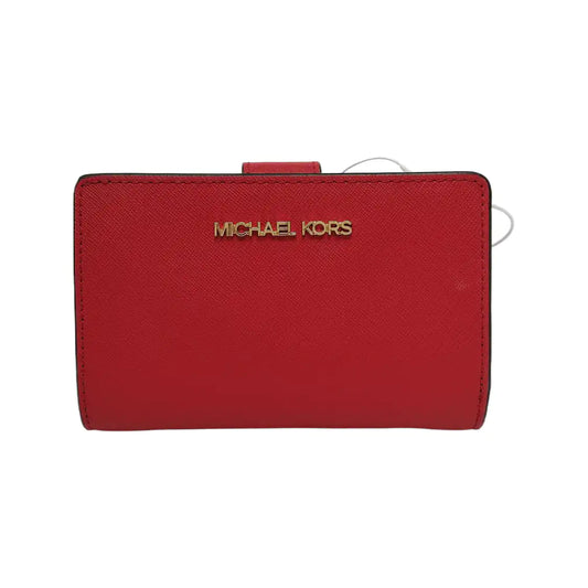 MICHAEL KORS Jet Set TravelRed leather embossed wallet-(SKU)-942953217