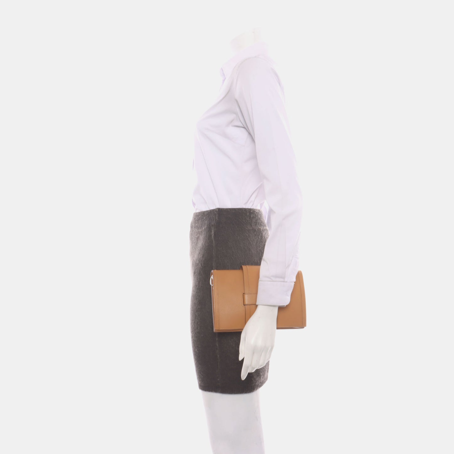 HERMÈS Passant Sesame Brown Evercolor Leather Crossbody Shoulder Bag Handbag Clutch Silver Hardware Z Stamp Removable Strap-(SKU)-928383269