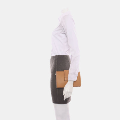 HERMÈS Passant Sesame Brown Evercolor Leather Crossbody Shoulder Bag Handbag Clutch Silver Hardware Z Stamp Removable Strap-(SKU)-928383269