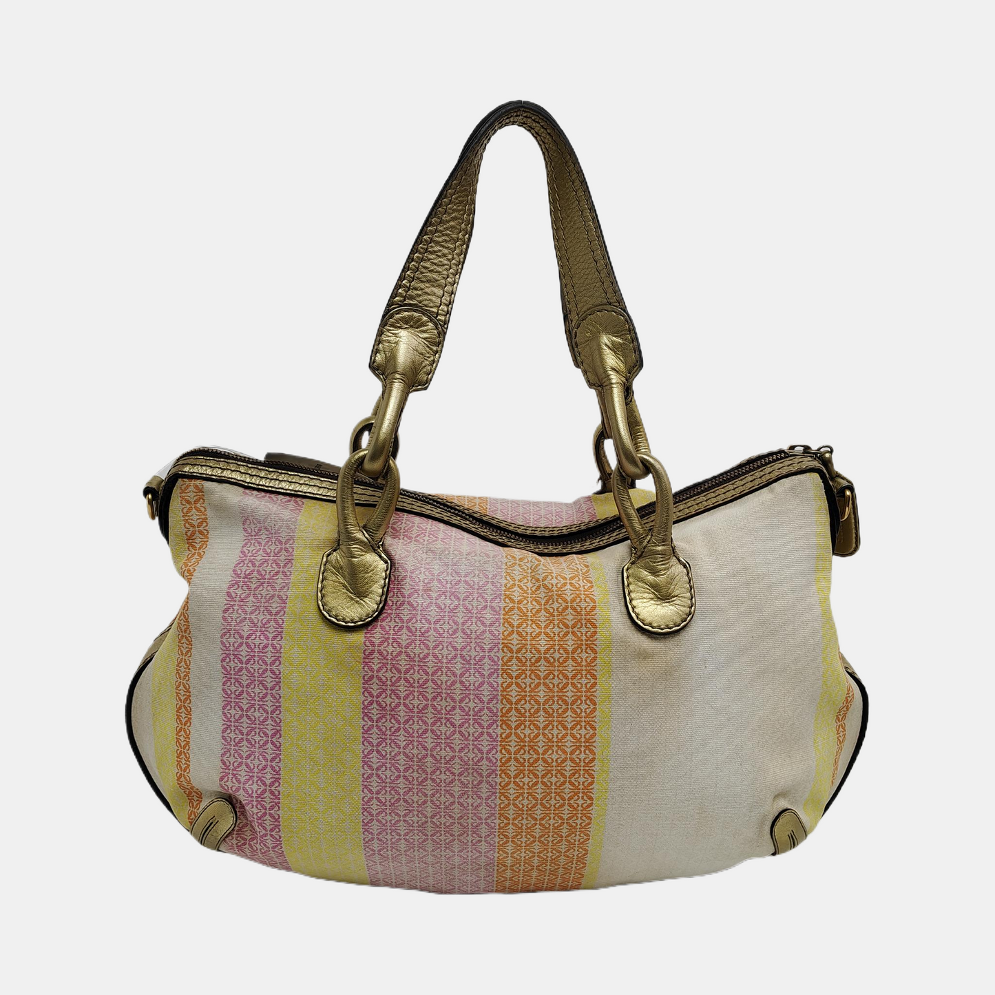 LOEWE Multicolor Canvas Floral Single Shoulder Bag Handbag Golden hardware Removable shoulder strap-(SKU)-942450620