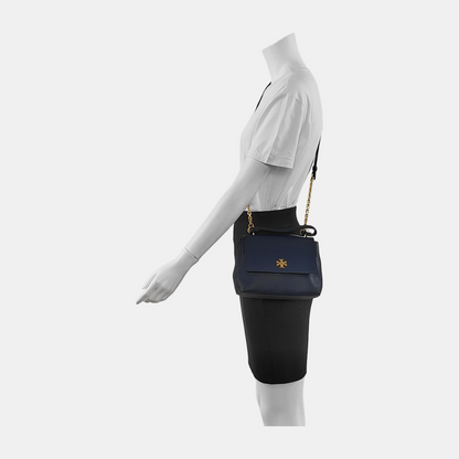 TORY BURCH Chelsea Dark Blue Cowhide Single Shoulder Bag Handbag Golden hardware Removable shoulder strap-(SKU)-942430091