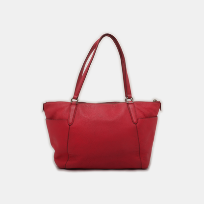 COACH CHARLIE CARRYALL Fuchsia Cowhide Carriage Shoulder Bag Handbag Golden hardware-(SKU)-939765439