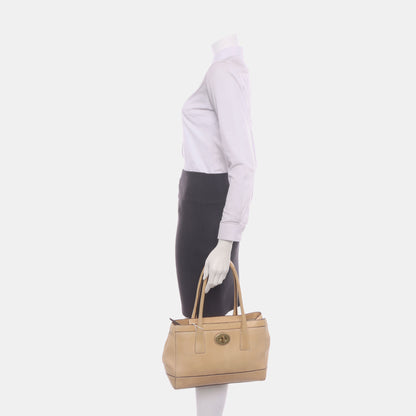 COACH Tote bag Khaki Leather Single Shoulder Bag and Handbag Golden hardware-(SKU)-933061501