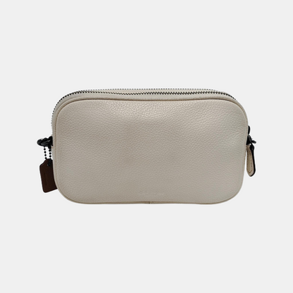 COACH SADIE White Leather Printed Single Shoulder Bag Crossbody Black hardware Removable shoulder strap-(SKU)-942923555