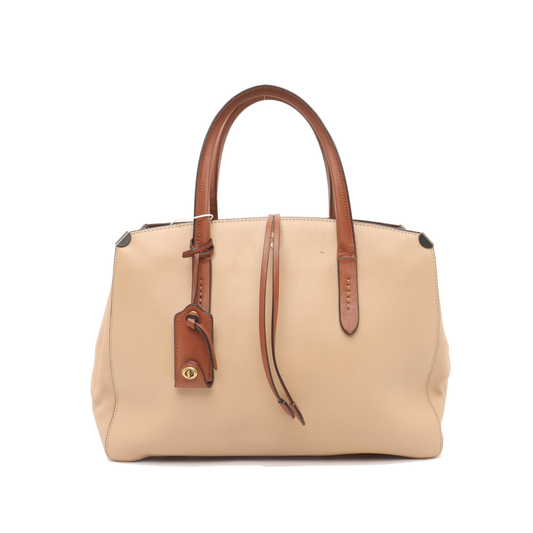 COACH COOPER CARRYALL Khaki Leather Tote Bag Shoulder Bag Golden hardware-(SKU)-936696724