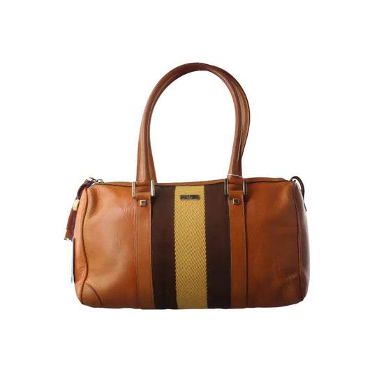 GUCCI Brown Leather Tote Bag Shoulder Bag Golden hardware-(SKU)-932783273