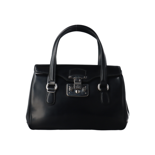 GUCCI Black cowhide tote bag Silver Hardware-(SKU)-13379697