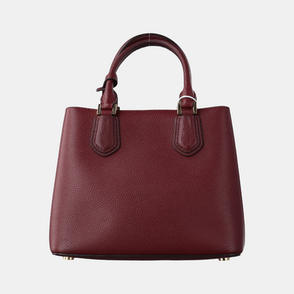 MICHAEL KORS Mercer Burgundy Cowhide Studs Handbag Single Shoulder Bag Crossbody Bag Golden hardware-(SKU)-14232692
