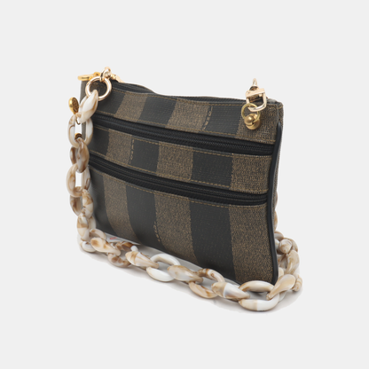 FENDI Brown Coated Canvas Handbag Golden hardware-(SKU)-936934936