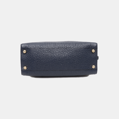 BURBERRY Gladstone Dark Blue Cowhide Single Shoulder Bag Handbag Golden hardware Removable shoulder strap-(SKU)-939605171