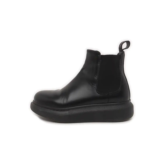 Alexander McQUEEN 35code Autumn and Winter Black Leather Women's Ankle Boots-(SKU)-14048570